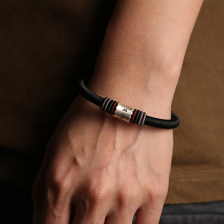 Bracciale con fibbia magnetica in argento sterling 999 Buddha Stones Om Mani Padme Hum Peace - image 8