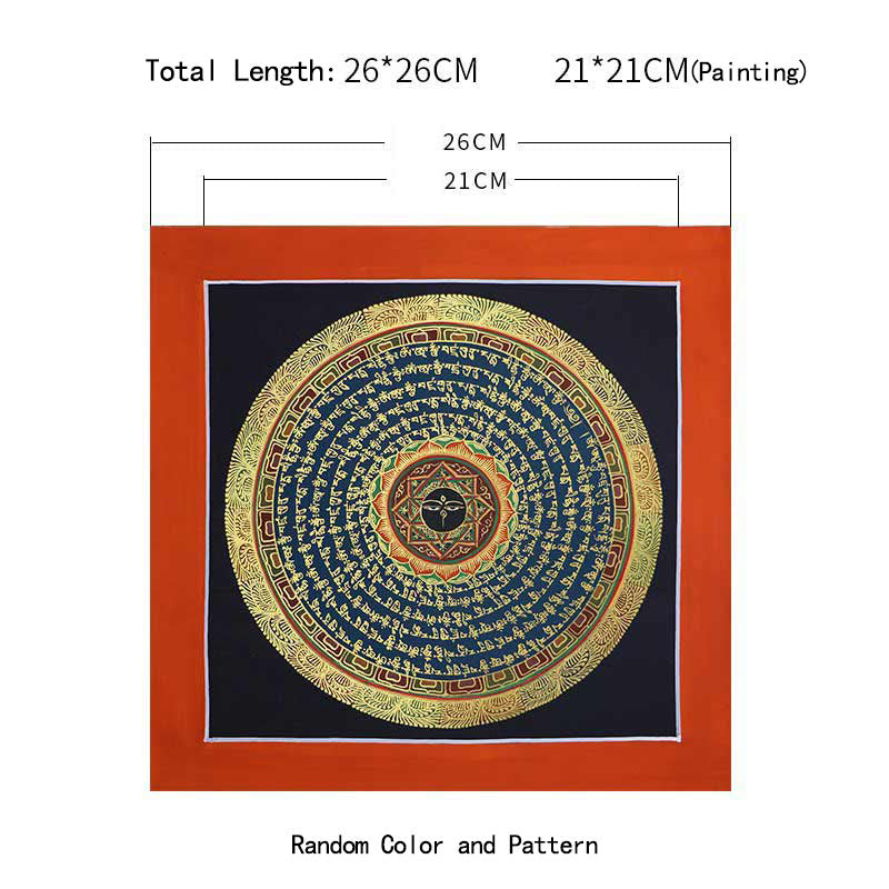 Dipinto Thangka tibetano fatto a mano, benedizione spirituale, scatola cieca, motivo a colori casuali
