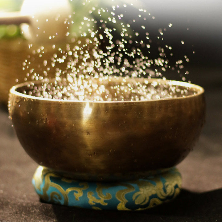 Buddha Stones Tibetan Sound Bowl Artigianale per Guarigione e Meditazione Set di Campane Tibetane per Canto ad Energia Positiva