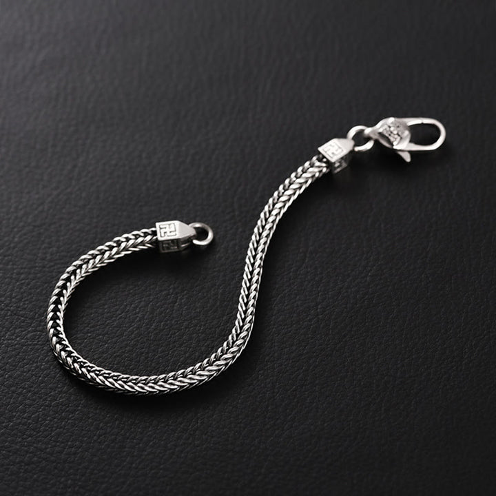 Braccialetto a catena con potere spirituale con svastica e doppio Dorje tibetano Buddha Stones Vajra