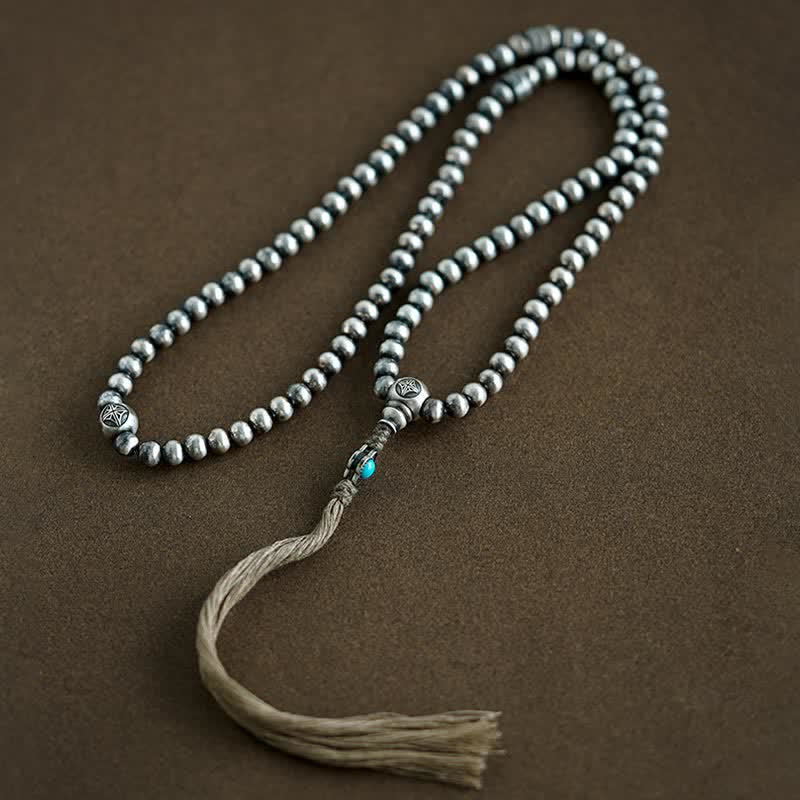 Buddha Stones 108 Mala Beads 925 Sterling Silver Agata Rossa Turchese Braccialetto con Ciondolo di Fiducia - image 13