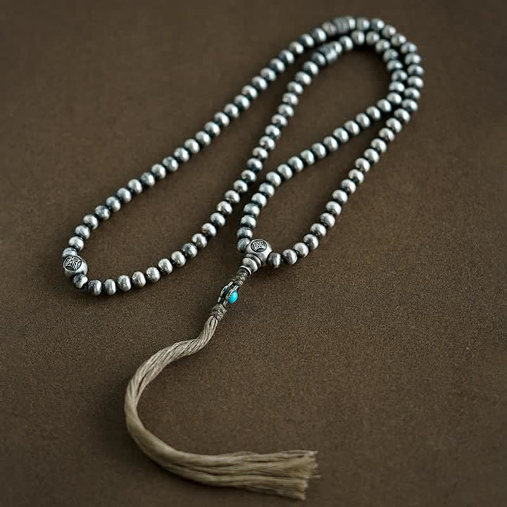 Buddha Stones 108 Mala Beads 925 Sterling Silver Agata Rossa Turchese Braccialetto con Ciondolo di Fiducia - image 13