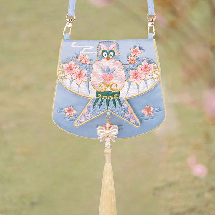 Buddha Stones Fortuna Ricamo Loto Koi Pesce Coniglio Fiore Borsa Hanfu Borsa a Tracolla Borsa a Tracolla