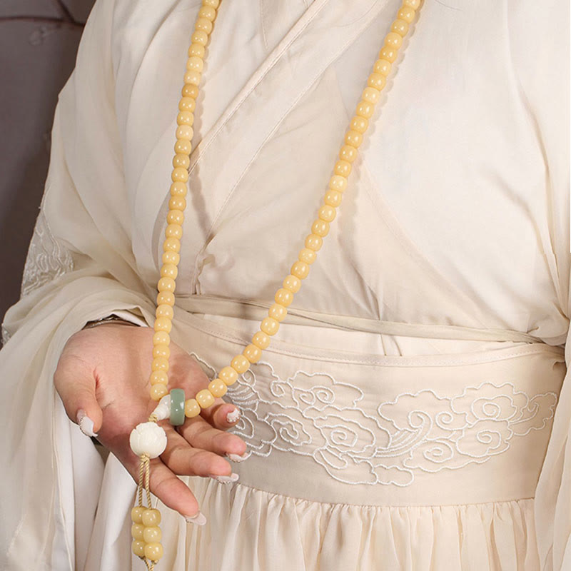 Braccialetto con ciondolo di pace e armonia, perline di loto Dzi, semi di Bodhi naturali , Buddha Stones