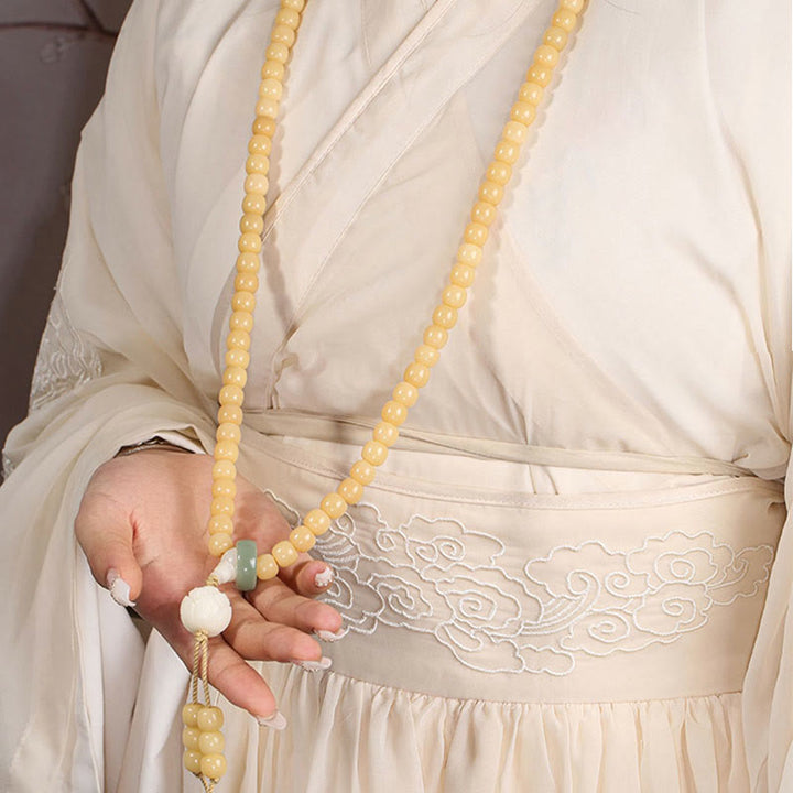 Braccialetto con ciondolo di pace e armonia, perline di loto Dzi, semi di Bodhi naturali , Buddha Stones