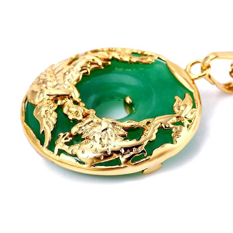 Collana di prosperità in giada naturale Buddha Stones