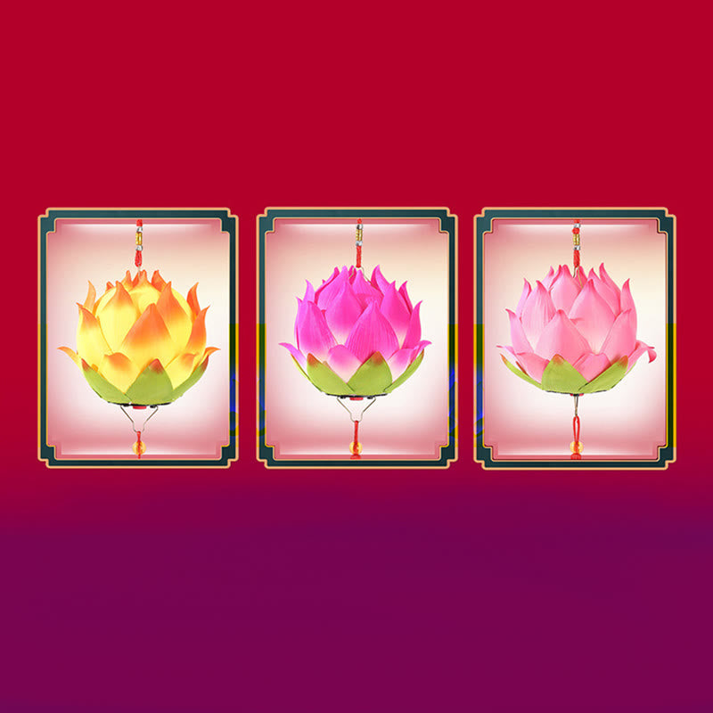 Decorazione lampada lanterna drago fiore di loto fai da Buddha Stones