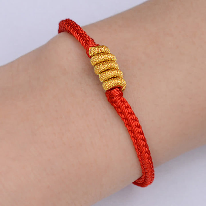 Braccialetto fatto a mano con corda intrecciata con nodo cinese, design semplice, fortuna e forza