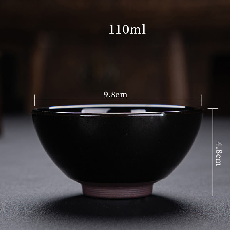 Buddha Stones Foglia d'acero dorata Tazza da tè cinese Jianzhan in ceramica Tazza da tè Tenmoku Kung Fu