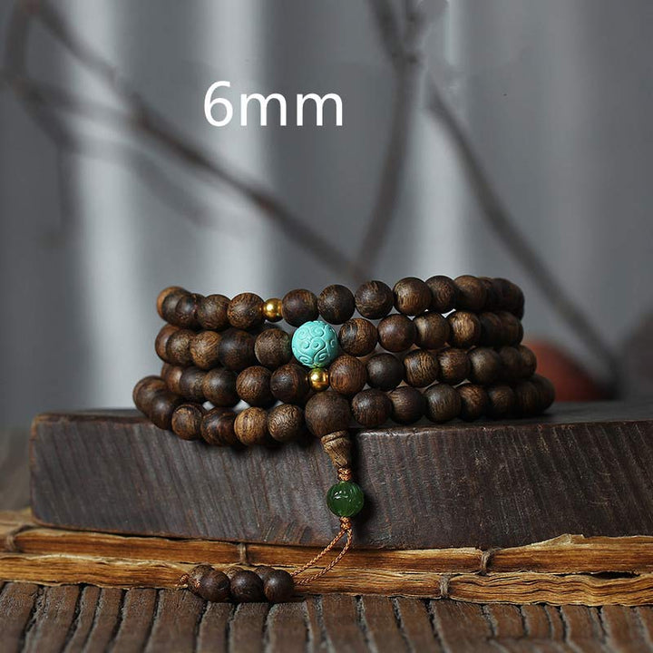 Buddha Stones 108 Mala Beads Nha Trang Agarwood Turchese Preghiera Meditazione Bracciale Mala