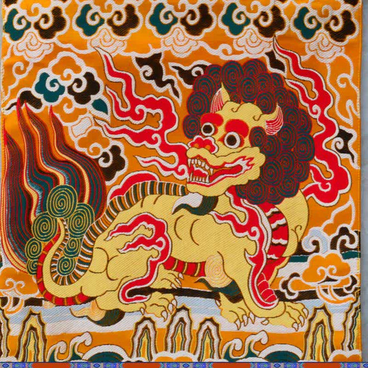 Arte murale con nappa colorata spirituale Kirin Feng Shui