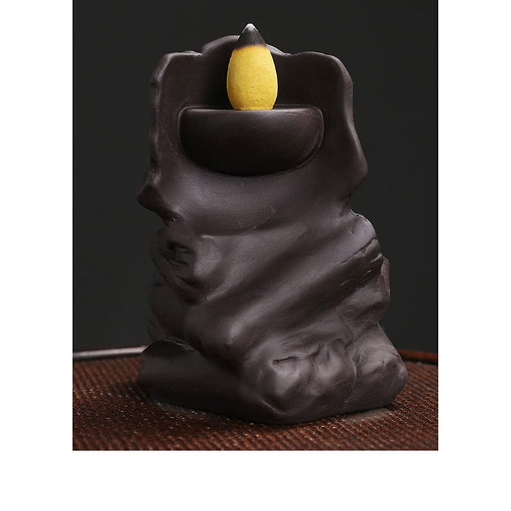 Buddha Stones Halloween Teschio Testa Viola Argilla Guarigione Bruciatore di Incenso Decorazione