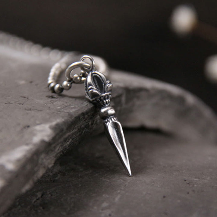 Buddha Stones 925 Sterling Silver Dorje Vajra Spiritual Power Forza Collana Pendente