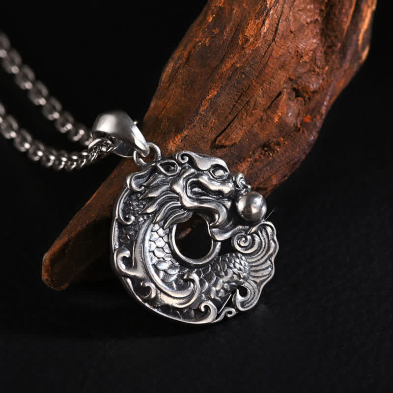Buddha Stones Koi Fish Drago Pace Fibbia Ricchezza Collana Pendente - image 7