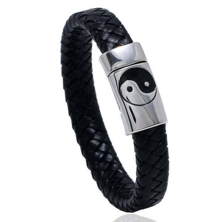 Bracciale equilibrio FengShui Yin Yang Buddha Stones - 19-20,5 cm - Nero - image 0