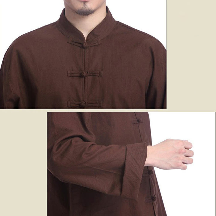 Buddha Stones, rana cinese, bottone, design, meditazione, preghiera, cotone, lino, spirituale, pratica zen, yoga, abbigliamento da uomo - image 18