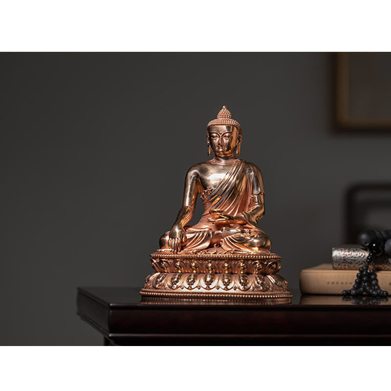 Statua di Buddha Gautama Shakyamuni in rame, decorazione per la casa