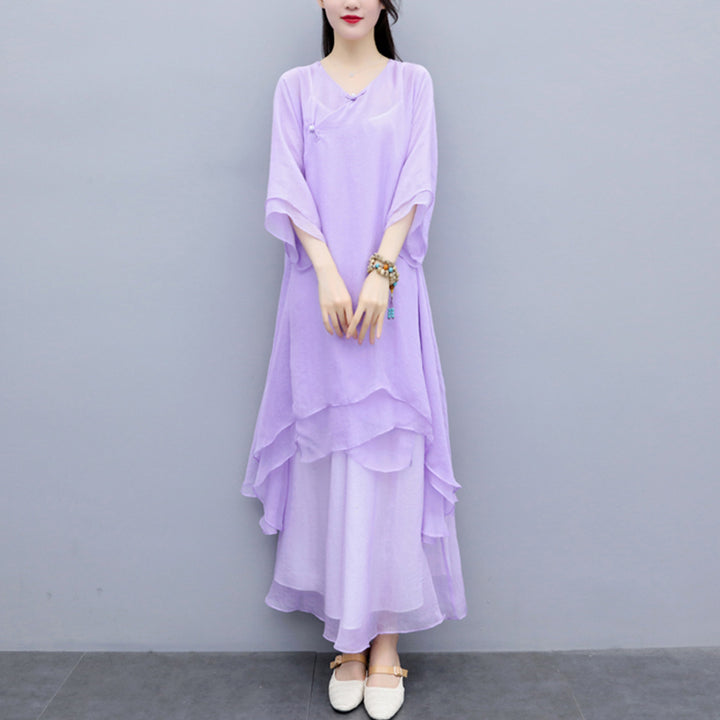 Buddha Stones 3 pezzi Yoga Chiffon Abbigliamento uniforme Meditazione Zen Pratica Set da donna