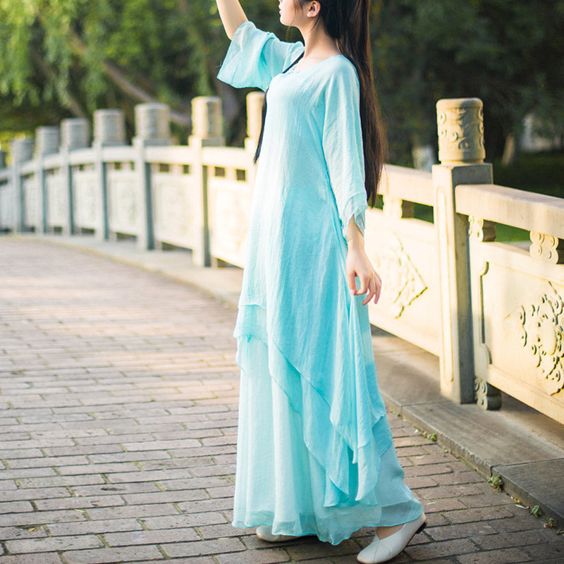 Buddha Stones 3 pezzi Yoga Chiffon Abbigliamento uniforme Meditazione Zen Pratica Set da donna - image 3