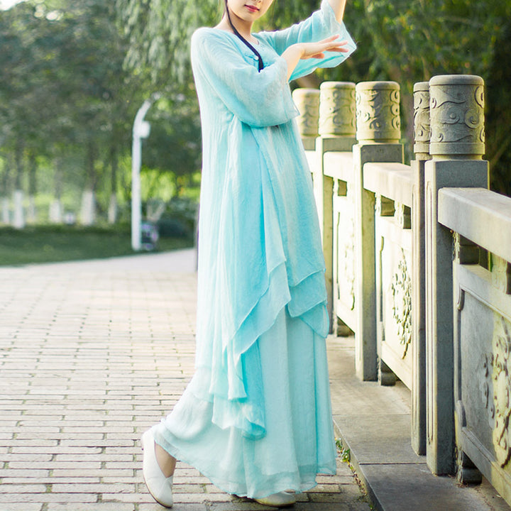 Buddha Stones 3 pezzi Yoga Chiffon Abbigliamento uniforme Meditazione Zen Pratica Set da donna - image 17