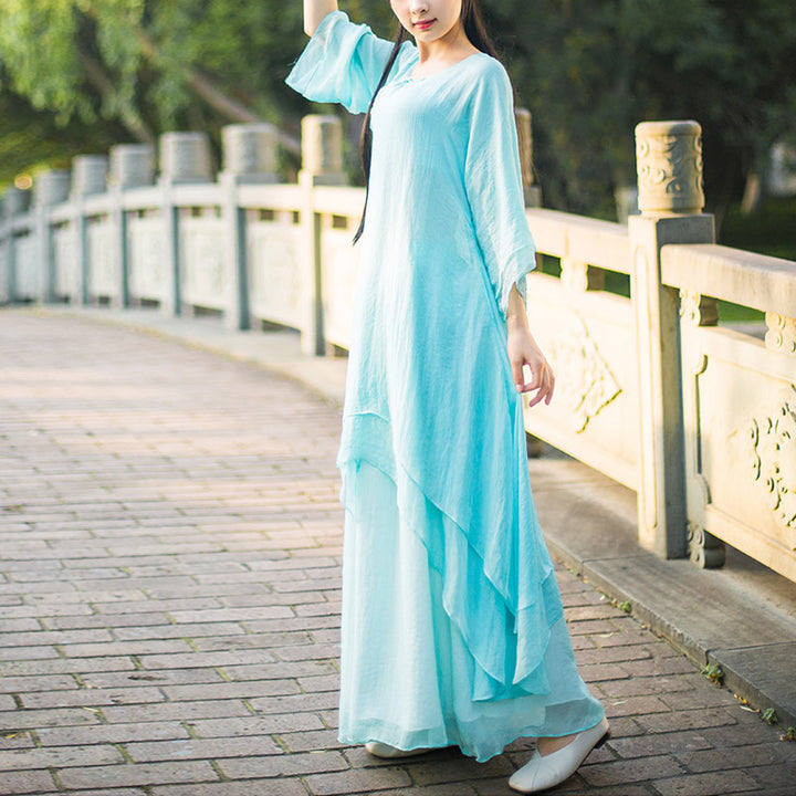 Buddha Stones 3 pezzi Yoga Chiffon Abbigliamento uniforme Meditazione Zen Pratica Set da donna - image 13