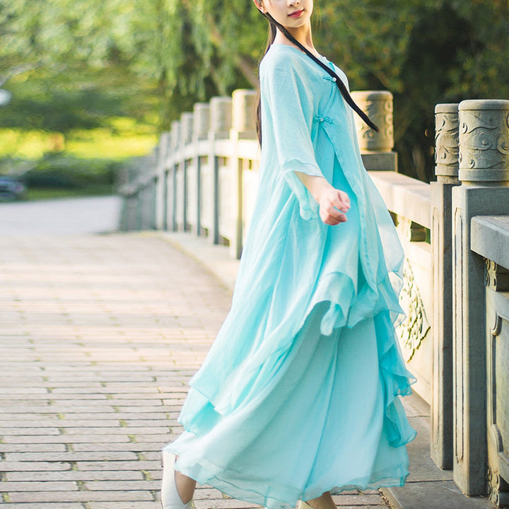 Buddha Stones 3 pezzi Yoga Chiffon Abbigliamento uniforme Meditazione Zen Pratica Set da donna - image 12