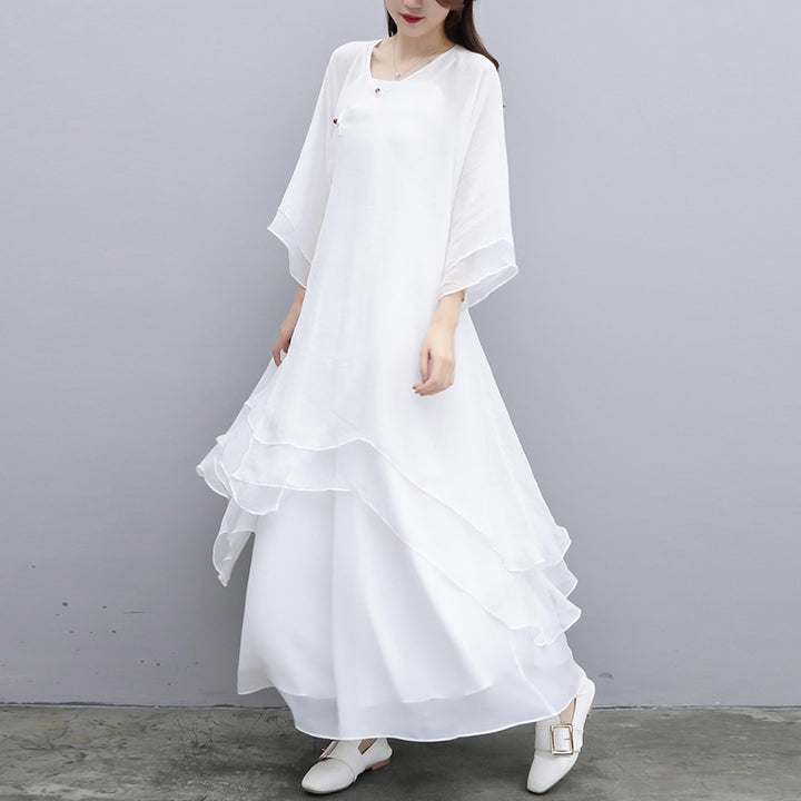 Buddha Stones 3 pezzi Yoga Chiffon Abbigliamento uniforme Meditazione Zen Pratica Set da donna