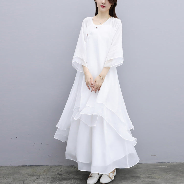 Buddha Stones 3 pezzi Yoga Chiffon Abbigliamento uniforme Meditazione Zen Pratica Set da donna - image 22