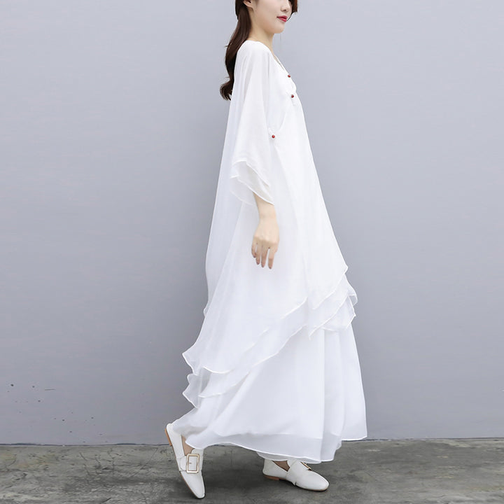 Buddha Stones 3 pezzi Yoga Chiffon Abbigliamento uniforme Meditazione Zen Pratica Set da donna