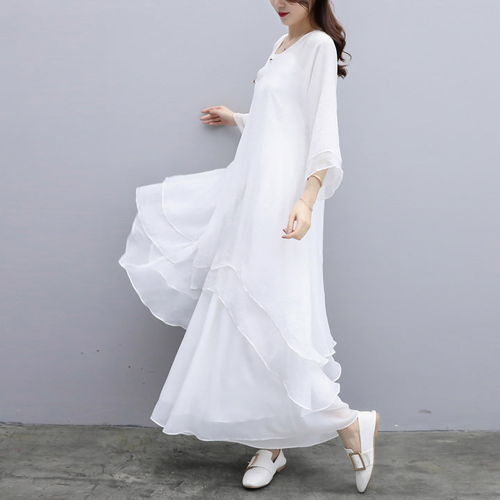 Buddha Stones 3 pezzi Yoga Chiffon Abbigliamento uniforme Meditazione Zen Pratica Set da donna - image 25