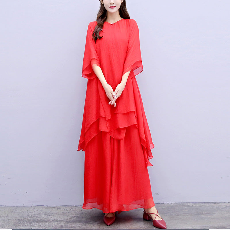 Buddha Stones 3 pezzi Yoga Chiffon Abbigliamento uniforme Meditazione Zen Pratica Set da donna - image 29