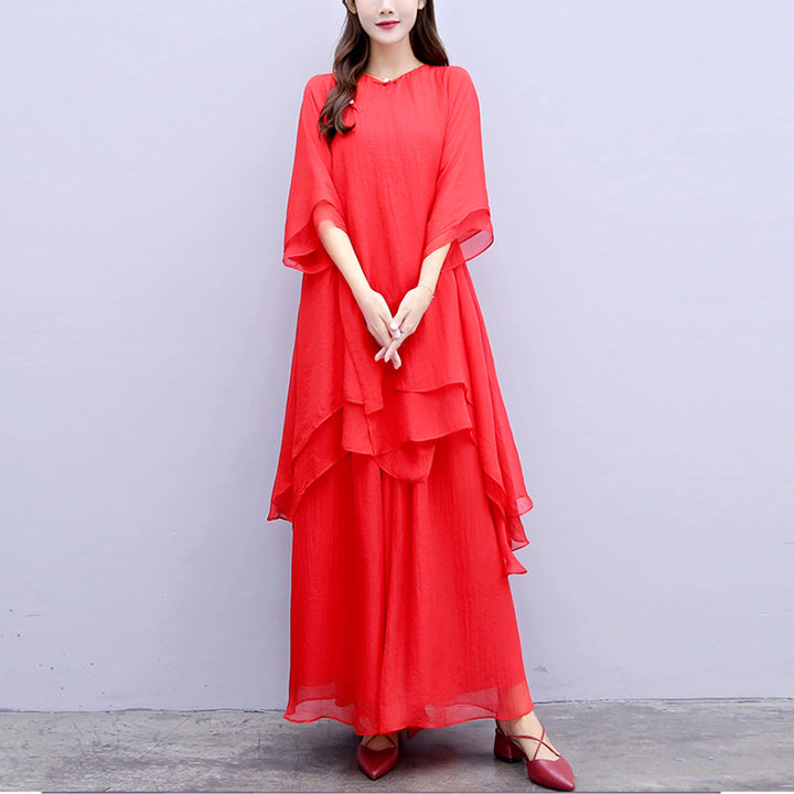 Buddha Stones 3 pezzi Yoga Chiffon Abbigliamento uniforme Meditazione Zen Pratica Set da donna - image 29