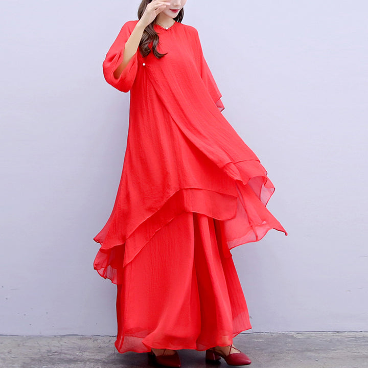 Buddha Stones 3 pezzi Yoga Chiffon Abbigliamento uniforme Meditazione Zen Pratica Set da donna - image 30