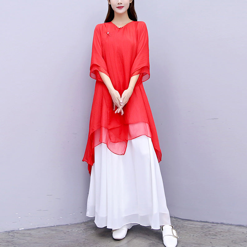 Buddha Stones 3 pezzi Yoga Chiffon Abbigliamento uniforme Meditazione Zen Pratica Set da donna
