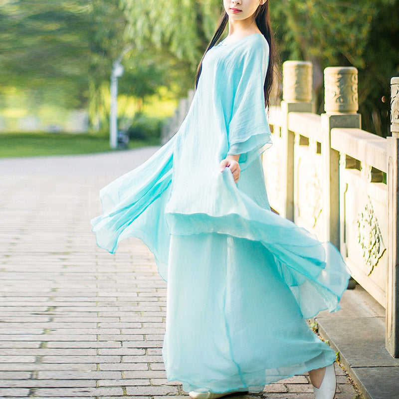 Buddha Stones 3 pezzi Yoga Chiffon Abbigliamento uniforme Meditazione Zen Pratica Set da donna - image 1