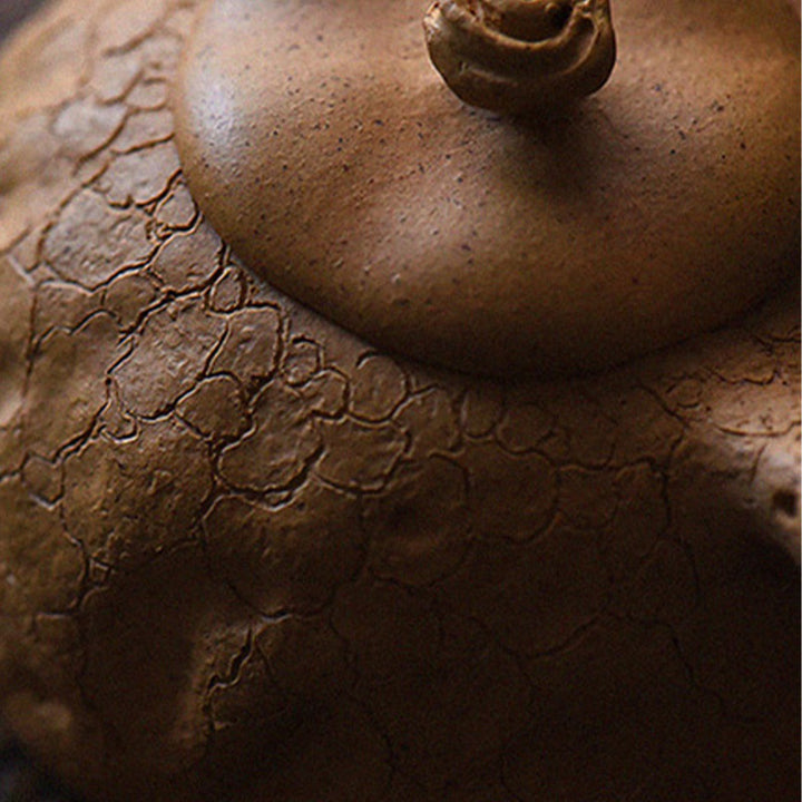 Teiera Kung Fu in argilla viola con texture di albero vintage fatto a mano Buddha Stones 220ml