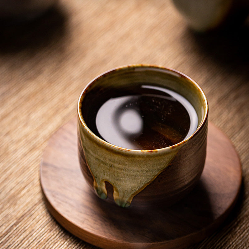 Tazza da tè in ceramica Kung Fu con cambio forno marrone retrò Buddha Stones