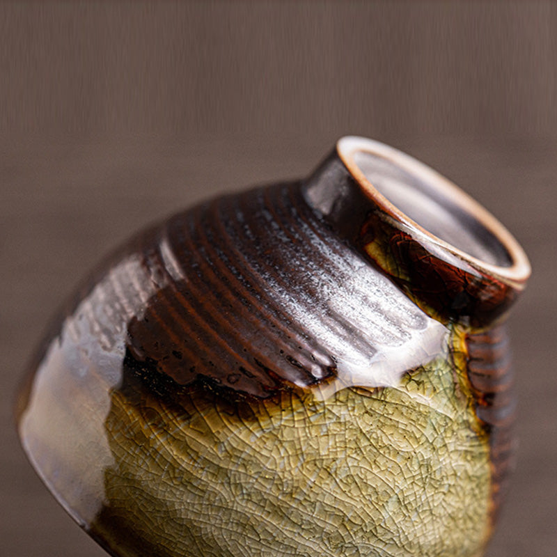 Tazza da tè in ceramica Kung Fu con cambio forno marrone retrò Buddha Stones