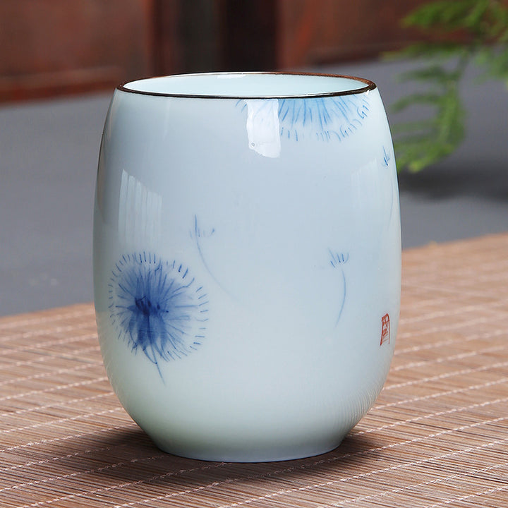 Buddha Stones Koi Fish Lotus Landscape Tarassaco Peonia Fiore Tazza da tè in ceramica Kung Fu Tazza da tè