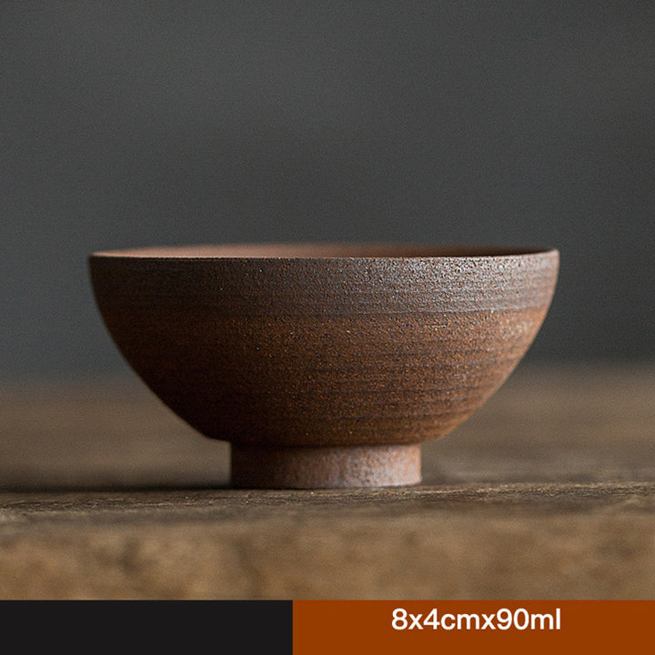 Tazza da tè in ceramica marrone retrò artigianale Buddha Stones Kung Fu Tea Cup