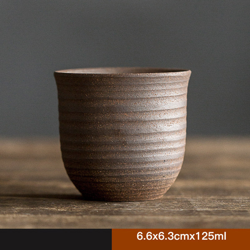 Tazza da tè in ceramica marrone retrò artigianale Buddha Stones Kung Fu Tea Cup