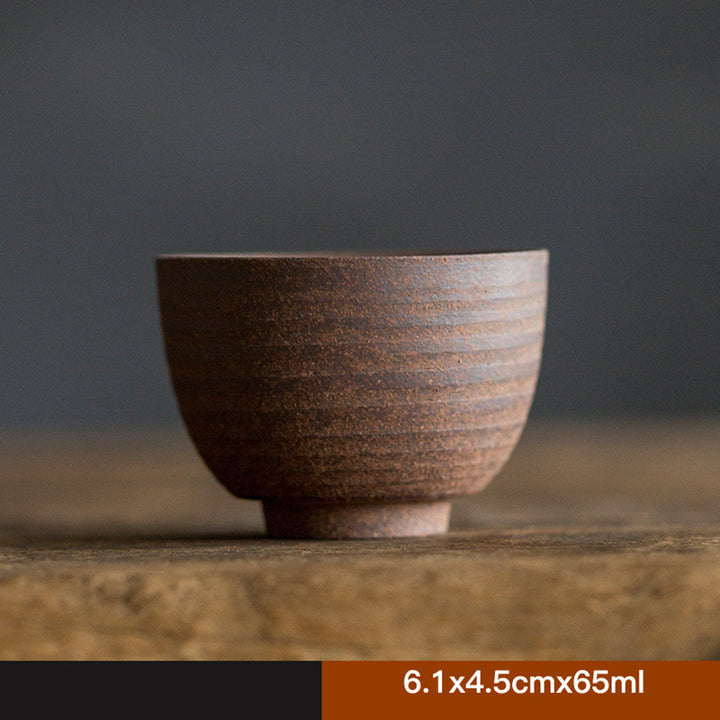 Tazza da tè in ceramica marrone retrò artigianale Buddha Stones Kung Fu Tea Cup
