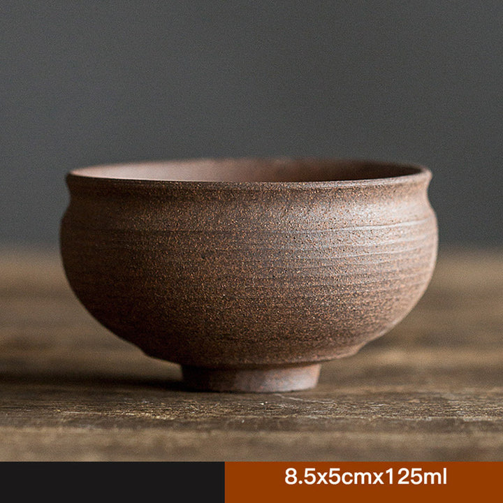 Tazza da tè in ceramica marrone retrò artigianale Buddha Stones Kung Fu Tea Cup