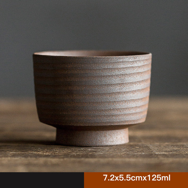Tazza da tè in ceramica marrone retrò artigianale Buddha Stones Kung Fu Tea Cup