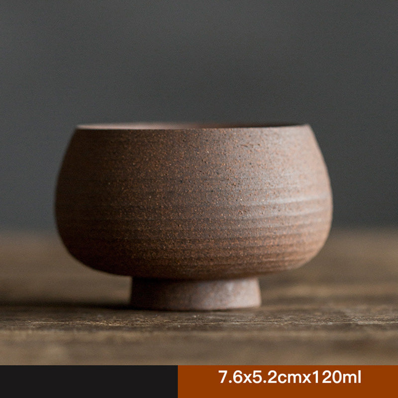 Tazza da tè in ceramica marrone retrò artigianale Buddha Stones Kung Fu Tea Cup