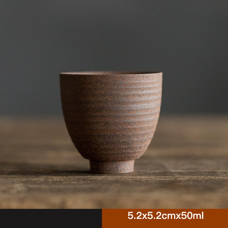Tazza da tè in ceramica marrone retrò artigianale Buddha Stones Kung Fu Tea Cup