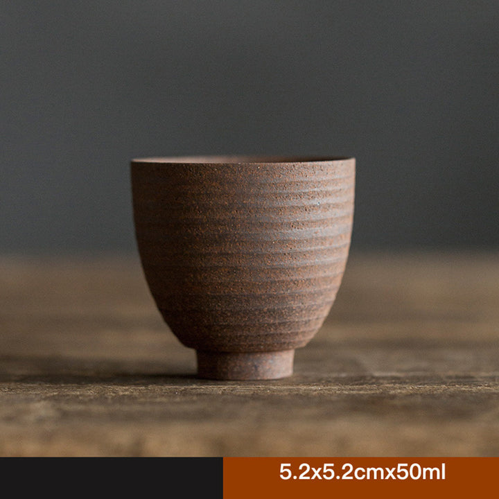 Tazza da tè in ceramica marrone retrò artigianale Buddha Stones Kung Fu Tea Cup