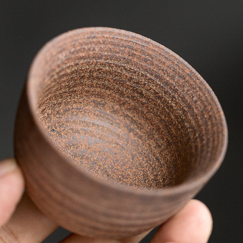 Tazza da tè in ceramica marrone retrò artigianale Buddha Stones Kung Fu Tea Cup