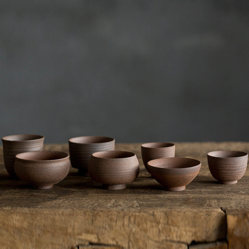 Tazza da tè in ceramica marrone retrò artigianale Buddha Stones Kung Fu Tea Cup