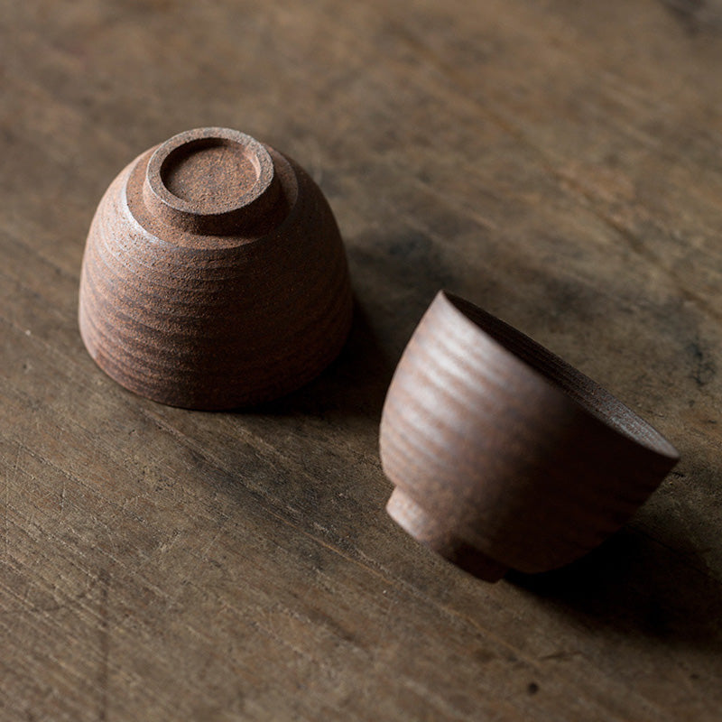 Tazza da tè in ceramica marrone retrò artigianale Buddha Stones Kung Fu Tea Cup